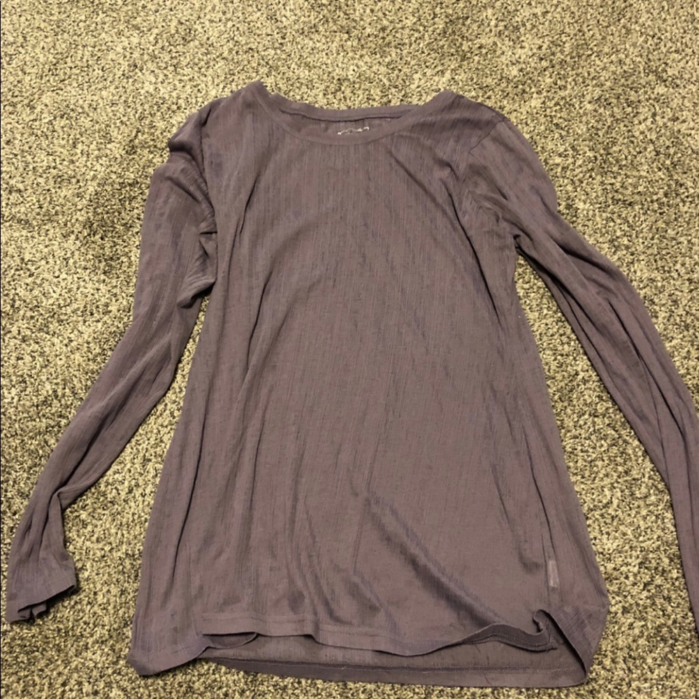 Sheer purple shirt